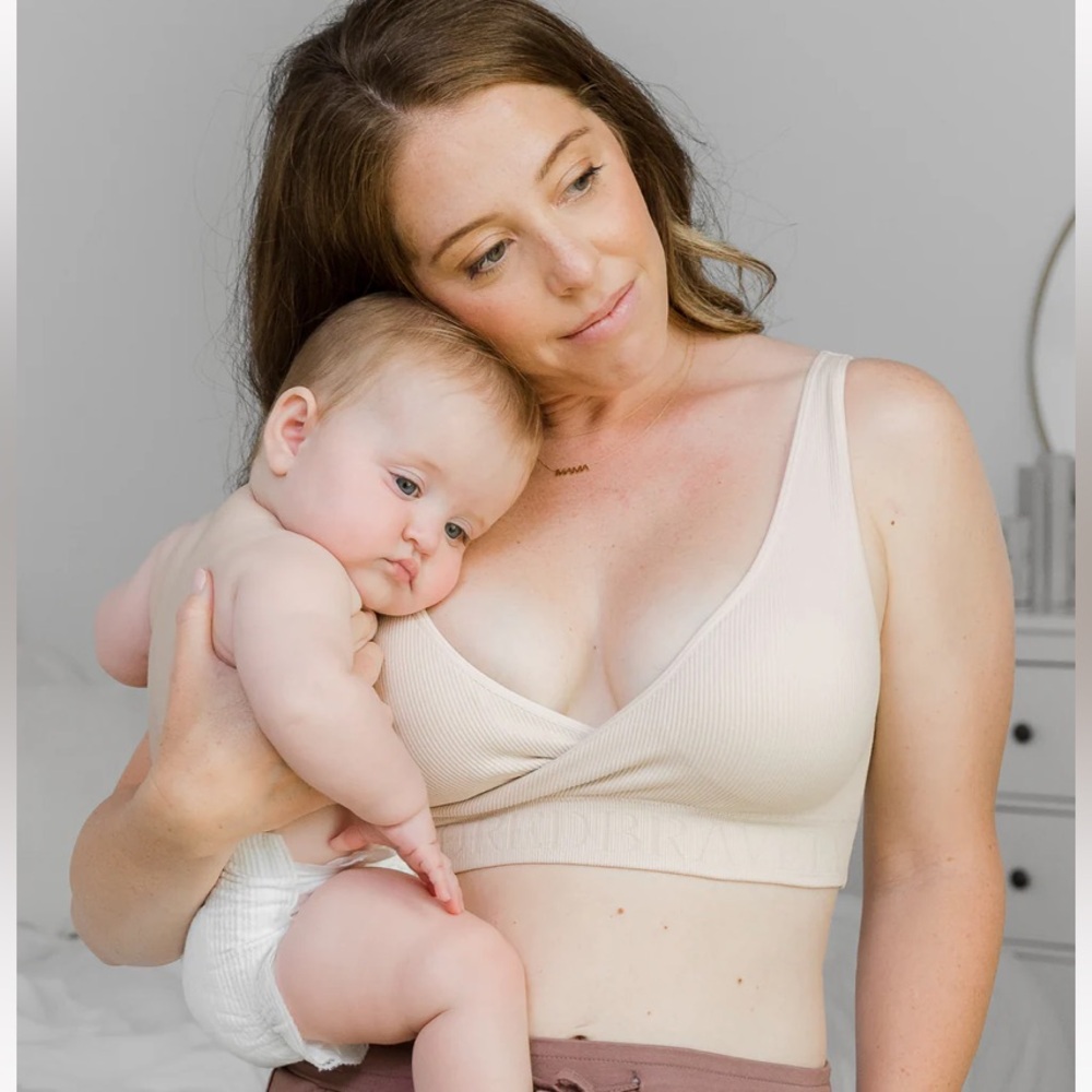 Sublime® Adjustable Crossover Nursing & Lounge Bra | Stone - Busty (E-I) / S